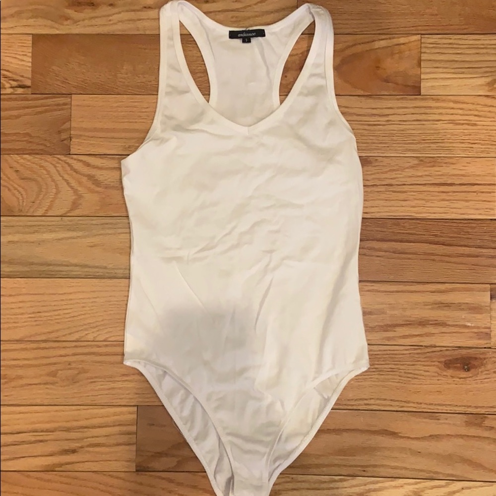 White V-neck Bodysuit